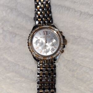 Michael Kors Women's Two-Tone Chronograph Watch - Silver Rose Gold & Gold